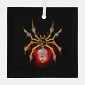 Steampunk spin op zwart glas ornament (Achterkant)