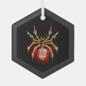 Steampunk spin op zwart glas ornament (Voorkant)