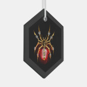 Steampunk spin op zwart glas ornament (Voorkant Rechts)