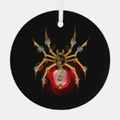 Steampunk spin op zwart glas ornament (Achterkant)