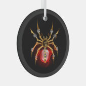 Steampunk spin op zwart glas ornament (Voorkant Rechts)