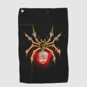 Steampunk spin op zwart golfhanddoek (Voorkant)