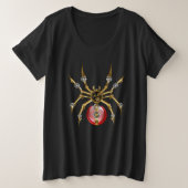 Steampunk spin op zwart grote maat t-shirt (Design voorkant)