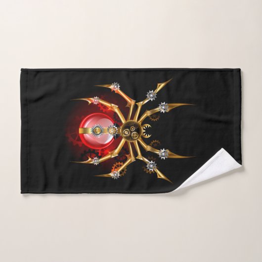 Steampunk spin op zwart handdoek (Handdoek)