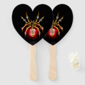 Steampunk spin op zwart handwaaier (Voorkant en achterkant)