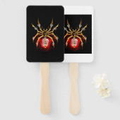 Steampunk spin op zwart handwaaier (Voorkant en achterkant)