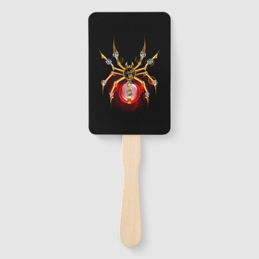 Steampunk spin op zwart handwaaier (Voorkant)