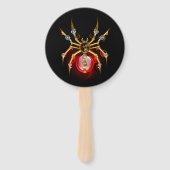 Steampunk spin op zwart handwaaier (Achterkant)