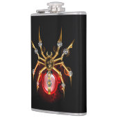 Steampunk spin op zwart heupfles (Links)