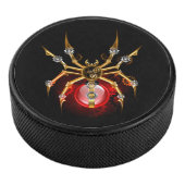 Steampunk spin op zwart hockey puck (3/4)