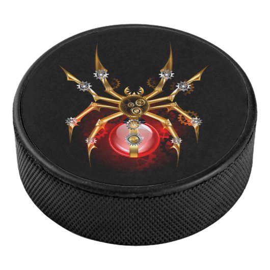 Steampunk spin op zwart hockey puck (3/4)