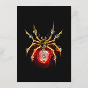 Steampunk spin op zwart informatiekaartje