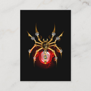 Steampunk spin op zwart informatiekaartje