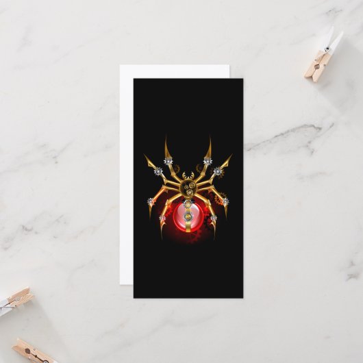 Steampunk spin op zwart kaart (Voorkant / Achterkant in situ)