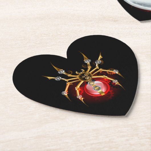 Steampunk spin op zwart kartonnen onderzetters (Gekanteld)