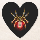 Steampunk spin op zwart kartonnen onderzetters (Voorkant)