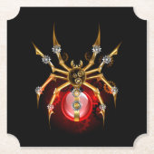 Steampunk spin op zwart kartonnen onderzetters (Voorkant)