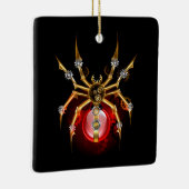 Steampunk spin op zwart keramisch ornament (Rechts)