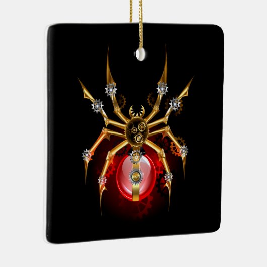 Steampunk spin op zwart keramisch ornament (Rechts)