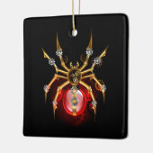 Steampunk spin op zwart keramisch ornament (Links)