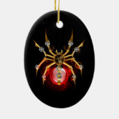 Steampunk spin op zwart keramisch ornament (Achterkant)