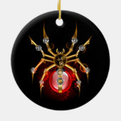 Steampunk spin op zwart keramisch ornament (Achterkant)