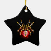 Steampunk spin op zwart keramisch ornament (Achterkant)