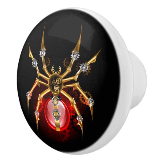 Steampunk spin op zwart keramische knop (Rechts)