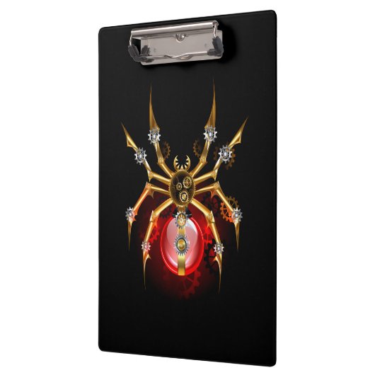 Steampunk spin op zwart klembord (Links)