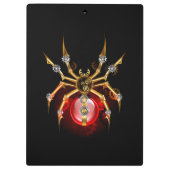 Steampunk spin op zwart klembord (Achterkant)