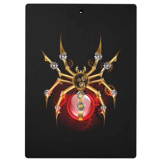 Steampunk spin op zwart klembord (Achterkant)