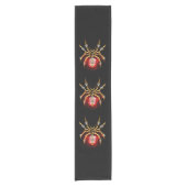 Steampunk spin op zwart korte tafelloper (Voorkant)