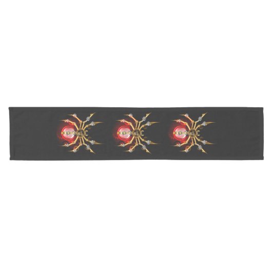 Steampunk spin op zwart korte tafelloper (Horizontaal)