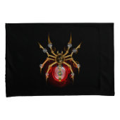 Steampunk spin op zwart kussensloop (Voorkant-Rechts)