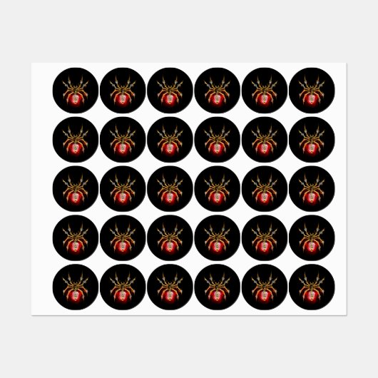 Steampunk spin op zwart labels (Vel)