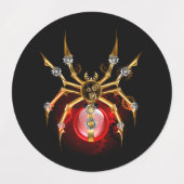 Steampunk spin op zwart labels (Design 2)