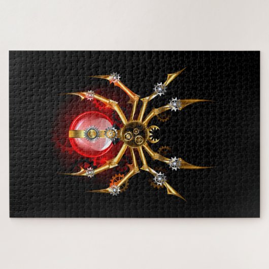 Steampunk spin op zwart legpuzzel (Horizontaal)