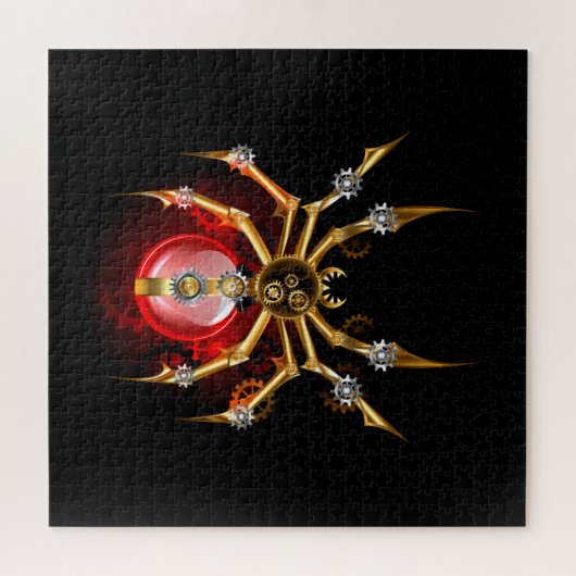 Steampunk spin op zwart legpuzzel (Horizontaal)