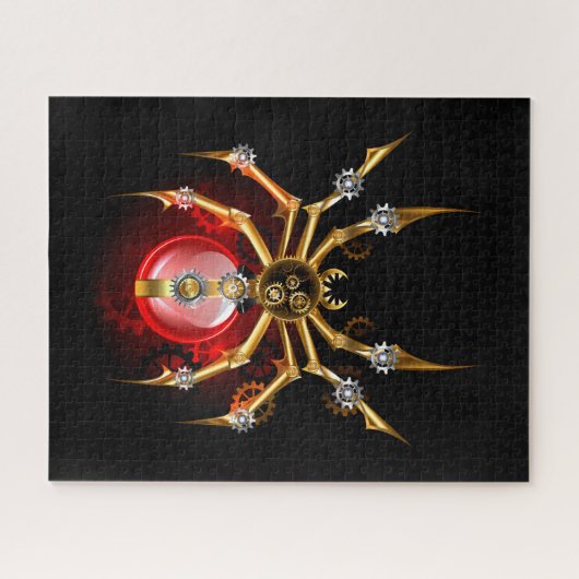 Steampunk spin op zwart legpuzzel (Horizontaal)