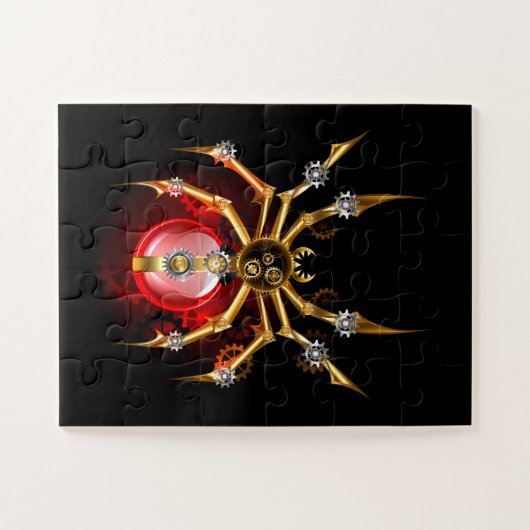 Steampunk spin op zwart legpuzzel (Horizontaal)