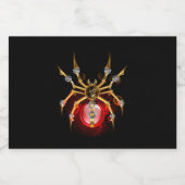 Steampunk spin op zwart likeurfles etiket (Enkel label)