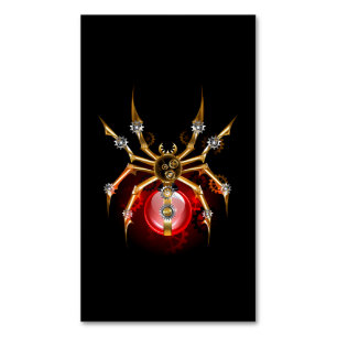 Steampunk spin op zwart magnetisch visitekaartje