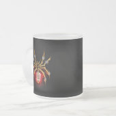 Steampunk spin op zwart matglas koffiemok (Voorkant links)