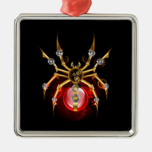 Steampunk spin op zwart metalen ornament