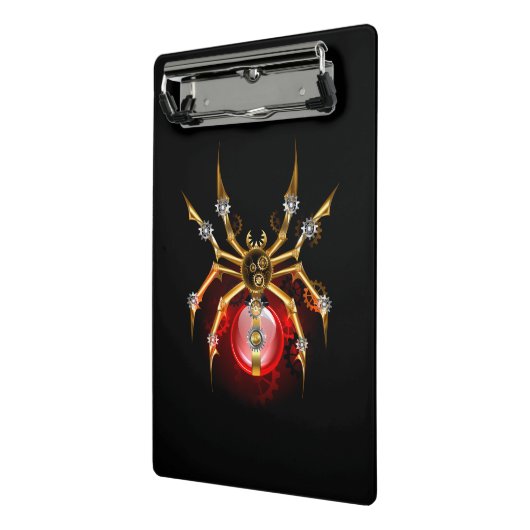 Steampunk spin op zwart mini klembord (Angled2)