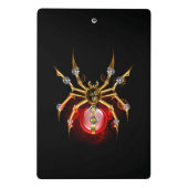 Steampunk spin op zwart mini klembord (Achterkant)