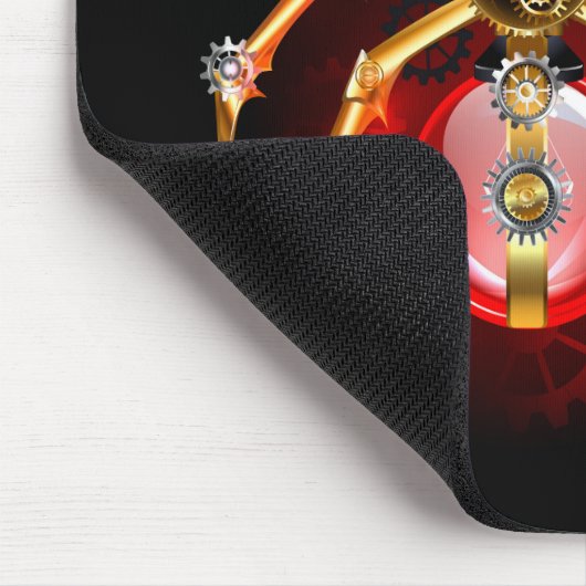 Steampunk spin op zwart muismat (Hoek)