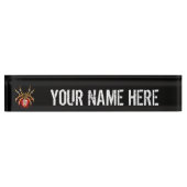 Steampunk spin op zwart naambordje (Voorkant)