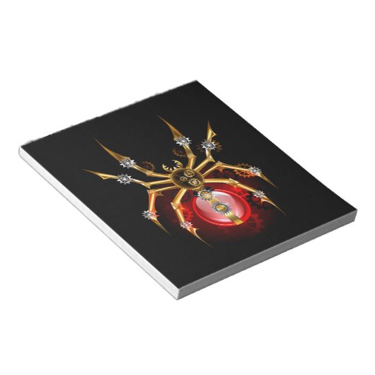 Steampunk spin op zwart notitieblok (Schuin)