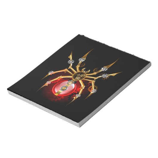 Steampunk spin op zwart notitieblok (Linkerzijde)